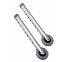 Lumex 603750A Tall Leg Walker Extensions Legs with 5 Fixed Wheels, Color Aluminum