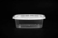 Delicube Rectangular Reusable Plastic Food Container Clear Base Only, 12 Ounce - 400 per case.