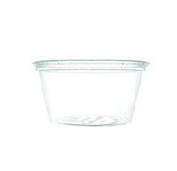 Compostable PLA Cup, Condiment Portion Size, 2 Ounce, Clear, 62mm Diameter Opening, 2500 Pack