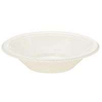 Exquisite Plastic Dessert/Salad Plates - Solid Color Disposable Plates - 100 Count (Bowls - 12 oz, Ivory)