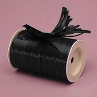 Krafty Klassics 1 Roll of Colored Matte Raffia Ribbon (1/4" x 100 Yds) (Black)