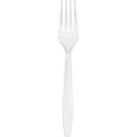 Club Pack of 600 Modern Clear Premium Heavy-Duty Plastic Party Forks