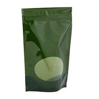 Green Solid Colored with Oval Window Stand-Up Pouch - 7 X 4 X 11-1/2 - Package 25