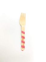 Perfect Stix-Sucre Shop Happy Bday Pink-20 Wooden Cutlery forks with Happy Birthday Print (Pack of 20)