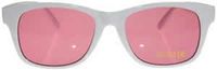 Colored Lens Color Therapy Glasses - White Frame Classic Style (Pink)