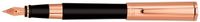 Aurora Tu Rose Gold Black w/ Pink Gold Cap Fine Point Fountain Pen - AU-T11-CPNF