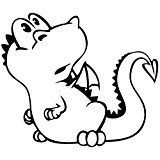 Dragon Baby Cute - Cartoon Decal [15cm Black] Vinyl Removable Decorative Sticker for Wall, Car, Ipad, Macbook, Laptop, Bike, Helmet, Appliance, Instrument, Motorcycle, Suitcase