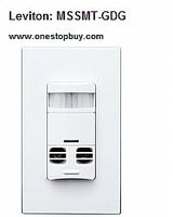 Leviton MSSMT-GDG Lev-Lok Modular Device Multi-Technology Wall Switch Occupancy Sensor, No Neutral, Graygray