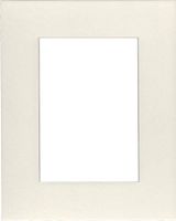 Pack of (2) 18x24 Acid Free White Core Picture Mats Cut for 13x19 Pictures in Cream