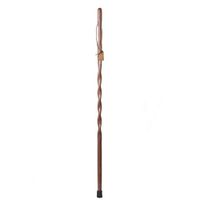 Brazos 48" Ribbon Twisted Walnut Wood Walking Stick Hiking Trekking Pole, Made in The USA