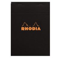 Rhodia Staplebound Black 6 x 8.25 Lined with Margin Notepad - R166009