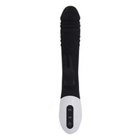 PTS 10 Modes Heating Vibrarter Waterproof Body Msager Telescospic Rotate Rechargeable Six Toys for Women (BK)
