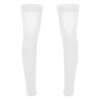 MSemis Men 1 Pair Thigh High Compression Stockings Sport Running Basketball Football Compression Full Leg Sleeve White One Size