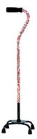 Essential Medical Supply Designer Small Base Quad Cane with Flower Design