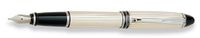 Aurora Ipsilon Sterling Fountain Pen - Silver, Fine Nib B14F