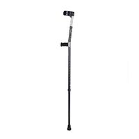 Sisyria Lightweight Aluminum Alloy Elbow Crutch, 14 Gears Heights Adjustable Forearm Walking Stick Black Single Walking Crutch with Non-Slip Tip
