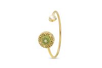 FlowerBurst and Cat Eye Diffuser Bracelet, 9 Diffuser Pads, 20mm Locket Size, Twisting Cuff Allows Easy (Gold and Cat Eye)