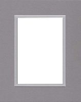 Pack of (2) 16x20 Double Acid Free White Core Picture Mats Cut for 11x14 Pictures in Ocean Grey and Nantucket Grey