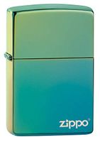 Zippo High Polish Teal Zippo Logo Pocket Lighter, Model:49191ZL