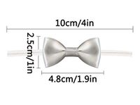 Silver Twist Tie Bows for Bakery Candy Lollipop Cello Bag (50 Pack)