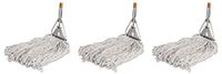 Genuine Joe Cotton Wet Mop with Handle 60" Width x 0.94" Height; Cotton HeadWood Handle – Lightweight (Тhrее Расk)