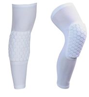 Sport Safety Football Volleyball Basketball KneePads Tape Elbow Tactical Knee Pads Calf Support Honeycomb Knees ProtectGear breathable Honey Two Pieces/One Pair (White, M)
