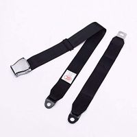 LRWSB Bus Seatbelt Aircraft Seatbelt Amusement Equipment Two-Point Seatbelt Strength Up to 1 Ton (Color : Black)