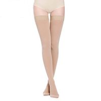 Compression Socks, Firm Support 20-30 mmHg Gradient Thigh High Compression Stockings with Silicone Band. Treatment for Running, Edema, Varicose Veins, Pregnancy, Nursing.(Closed Nude,L)1