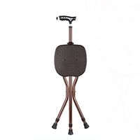 Moolo Old Man Cane Chair Cane Stick Four-leg Chair Stool Multifunctional Lamp With Stool Anti-skid Crutches Cane Stool (Color : Brown)