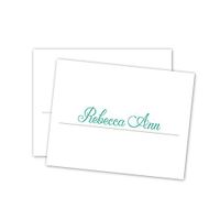 Simple Script Personalized Note Cards - Teal