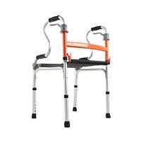 Compact Elderly Walking Mobility Aid for Handicap Lightweight Foldable Wide Adjustable Height Walker Supports for Adult Seniors Disabled for Short Average and Tall People,NoWheel
