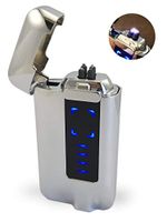 USB Electric Pocket Lighter | Windproof Flameless ARC Rechargeable. Choice of Five Different Color Lighters. (Silver)
