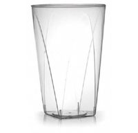 100 Clear 10 oz Square Bottom Tumbler, Heavyweight w/Signature Party Picks