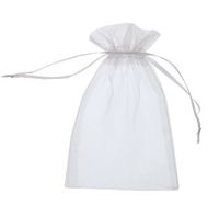 SumDirect 50Pcs 4x6 inches Sheer Organza Bags Jewelry Drawstring Pouches Wedding Party Christmas Favor Gift Bags  (White)