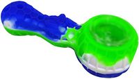 Unbreakable Indestructible Silicone Honey Straws with Clean Cover Free Decorative Bowls Inside Easy to Clean (Green & Blue & White)