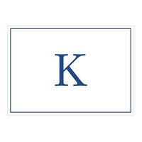 Caspari Navy Embossed Initials Boxed Note Cards in Letter K, 16 Cards & Envelopes