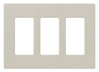 Lutron SC-3-LS Claro Three-gang Wallplate Limestone