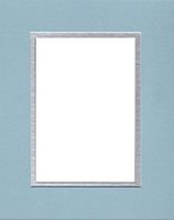 16x20 Double Acid Free White Core Picture Mats Cut for 12x16 Pictures in Sheer Blue and Silver