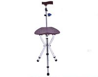 CHERRIESU Crutches, Foldable Aluminum Cane Stool Non-Slip Leisure with Stools Trekking Poles Old Cane Walker Adjustable Adjustable Folding with Lighting Function
