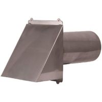 4" Stainless Steel Flush Mount Hooded Dryer/Exhaust Vent w/Flapper