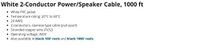 Jameco Valuepro CAR45W-1K-R 2 Conductor Power Speaker Cable, 24 AWG, 300V, 1000' L, White