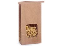 1/2 lb Kraft Window Coffee Bags 3-3/8"x2-1/2"x7-3/4" - (1,000 Bags)