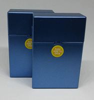 Eclipse Blue King Size Auto Open Button Cigarette Case-Lot Of 2