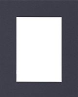 Pack of (5) 11x14 Acid Free White Core Picture Mats Cut for 8x10 Pictures in Navy Blue