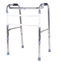 Jonigo Elderly Walker Stainless Steel Lightweight Folding Walker Four-Foot Walker Crutches Older Foldable Aluminum Walker (Color : Stainless Steel Bracket)