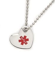 Medical Alert Puffy Heart Pendant - Diabetes Type 1