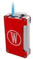 Personalized Visol Zidane Red Matte Cigar Lighter with Built-in Cigar Punch with Free Laser Engraving (Single Initial)