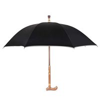 Crutches and Umbrellas Adjustable Anti-Slip Mountaineering Middle and Old Aged Crutch Sunscreen Solid Walking Stick Umbrella Multifunction Non-Slip Umbrella,Black
