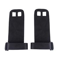 BESPORTBLE 2PCS Leather Fitness Gloves Anti-Slip Wear Resistant Care Palm Equipment Wristband Grip Belt Wrist Support Hand Brace for Pull-up Training Weightlifting (Black, L)