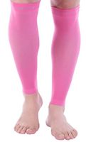 Doc Miller Calf Compression Sleeve - 1 Pair 30-40 mmHg Support Venous Insufficiency Surgery Recovery Shin Splints Varicose Veins (Pink, 5X-Large)